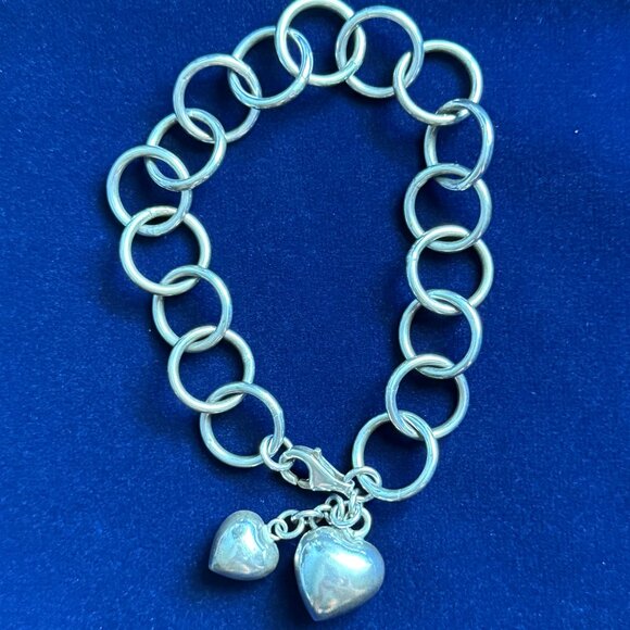 INSPIRANZA STERLING SILVER BRACELET WITH HEART CHARMS - Picture 2 of 2